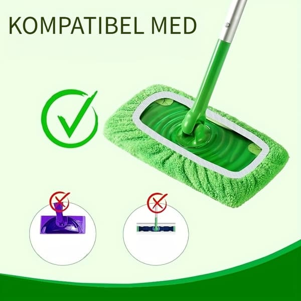 Genanvendelige mikrofiber moppepuder, 7-pak til våd- og tørrengøring Green 7 pcs