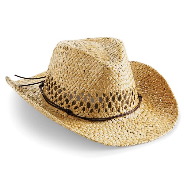 Beechfield Unisex Straw Cowboy Hat One Size Natural Natural One size