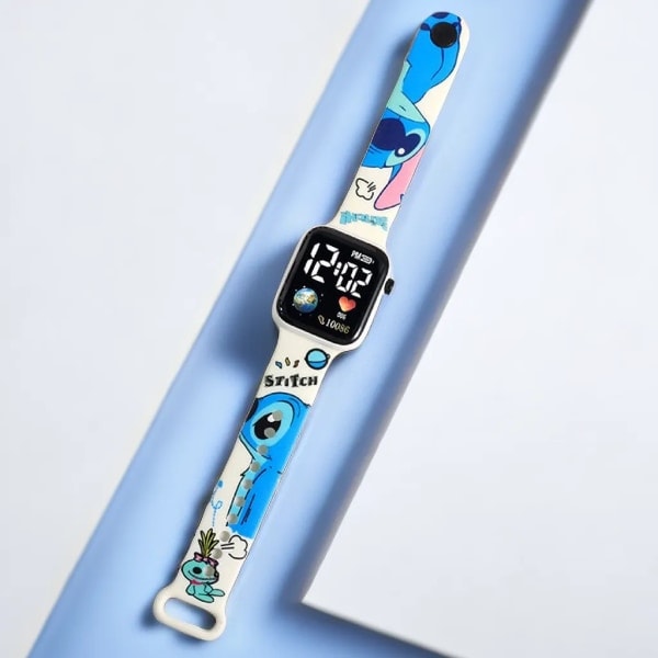 Stitch Disney Lasten Kello Valaistu Digitaalinen Kello zdq