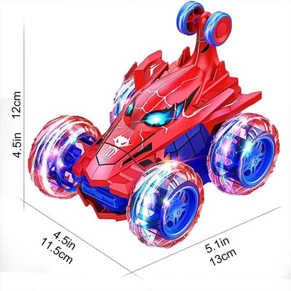 Spider-Man RC-temppuauto, ladattava 360° voltit ja 4WD LED-valoilla[ZHE] red