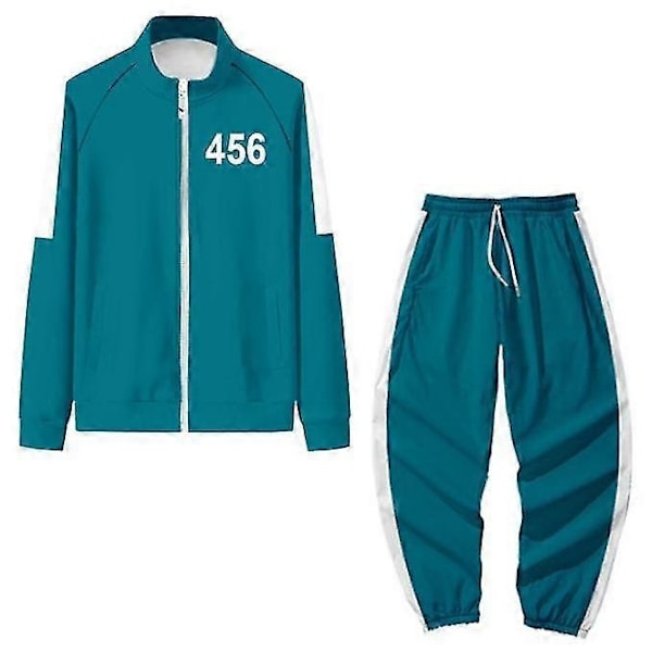 Squid Game Hoodie Träningsdräkt Halloweenfest Cosplay Kostym - WELLNGS 456 456 XL
