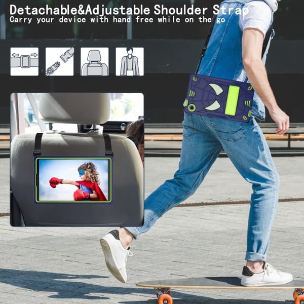 Spider Hybrid Silikone PC Case til Samsung Galaxy Tab A9[ZHE] Marin Gul Grön