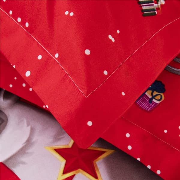 Christmas Bedding Set, Santa Reindeer Bedding Set, Christmas Gift (King(220x240 cm))