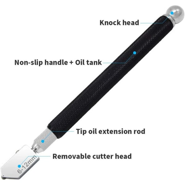 Professionell glascutter, manuell glascutter, diamantglascutter, glascutter, glascutter för 2-20 mm, självoljande