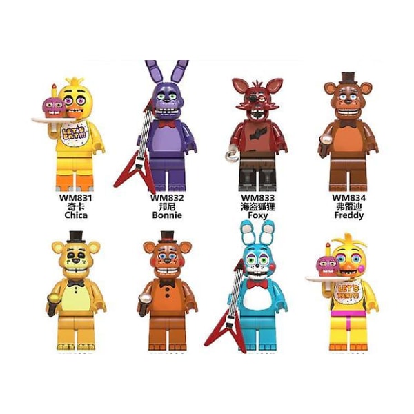 8 stk. Fem Nætter hos Freddy Fit Fnaf Legetøjslade Fødselsdagsgaver