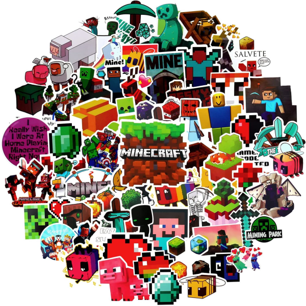 100 stk Minecraft klistermærker pakke bil klistermærker Minecraft klistermærker bombe mix klistermærker
