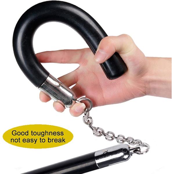 (1 stk.) Sikre Nunchucks i Fast Gummi til Træning med Stålkæde og Kuglelejer, Øvelse, Træning
