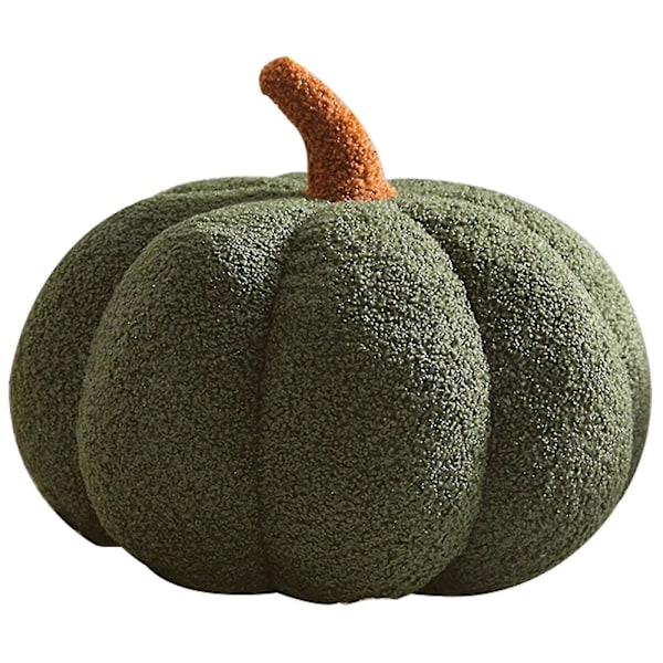 Halloween Grønt Pumpe Pude Dekoration, Pumpe Plys Pude Fleece Fyldt Pumper Dekoration Halloween Pumper Kast Pude Til Sofaen, Blød Halloween Pumpe green 13.7*11.8in