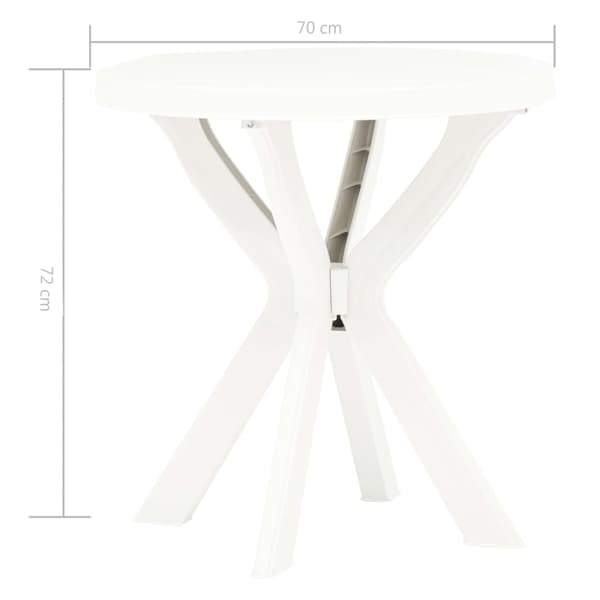 vidaXL Cafebord hvid Ø70 cm plast Vit white
