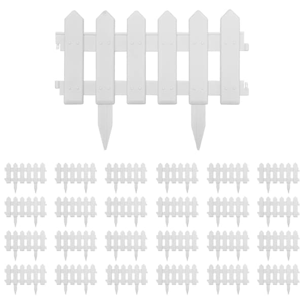 vidaXL Lawn Edging 25 pcs White 10 m PP Vit white