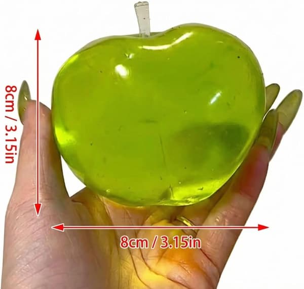 Grøn Æble Squishy Klar Squishy Stressaflastende Angstlindrende Kontor Skolelegetøj til Børn og Voksne (Grøn)