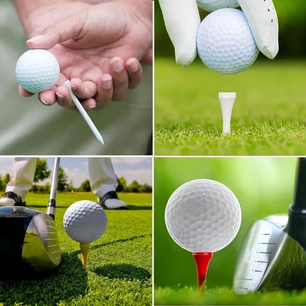 100 stk. hvite golfpegger i tre 3-1/8\" – Slitesterke og glatte for bedre spill