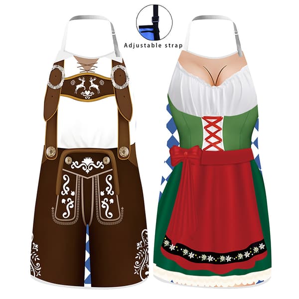 Oktoberfest Justerbart 3D-trykt forkle for fest og arrangement F