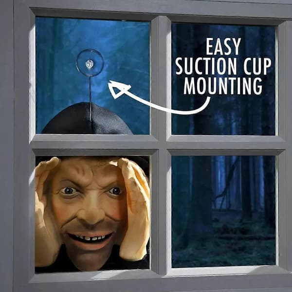 Scary Peeper Freak Halloween Decoration Clown Indoor and Outdoor Window Decals
