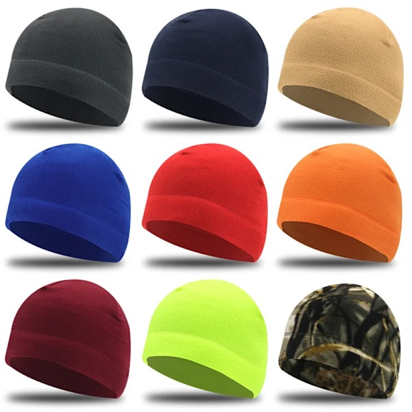 Mænd Polar Fleece Hat Vinter Varmt Udendørs Sport Løbe Ski Cykling Hat Vindtæt Blød Beanie Hat Kvinder Ski Cykel Hat