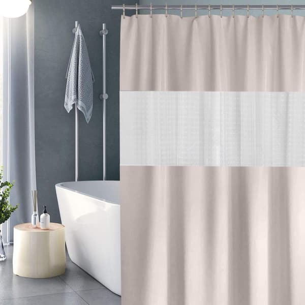 Duschdraperi 180x180cm Vattentätt Halvtransparent EVA Duschdraperi för Badrum - Beige