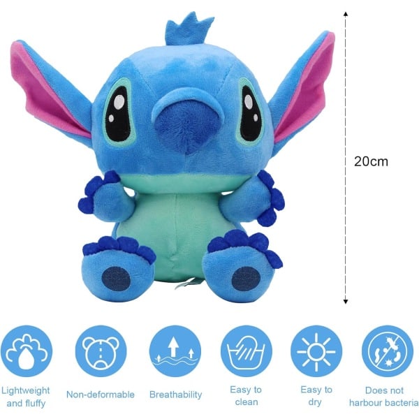 Stitch gosedjur, Lilo och Stitch plyschleksak, 20 cm, Stitch mjukdjur