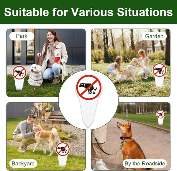 Ingen hundtoalett här-skylt - 4-pack för hundavfall och hundparker[ZHE]
