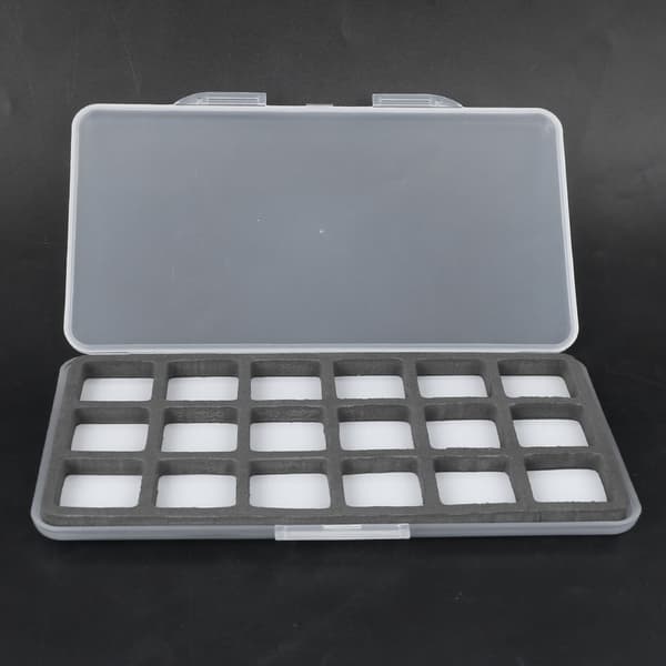 ABS Magnetic Fly Fishing Tackle Box 18 Compartments Foam Storage Case for Hooks Lures Accessories