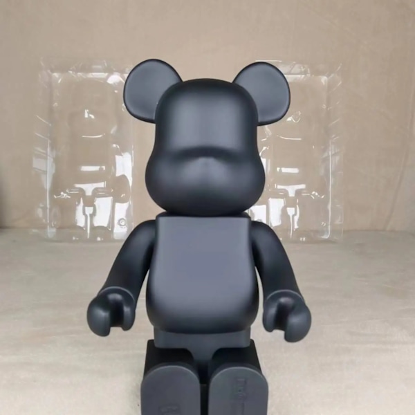 400 % højkvalitets sort hvid bjørneklods DIY-samling 28 cm Galaxy Painting Bear 3D-model Mini Brick Figurlegetøj black