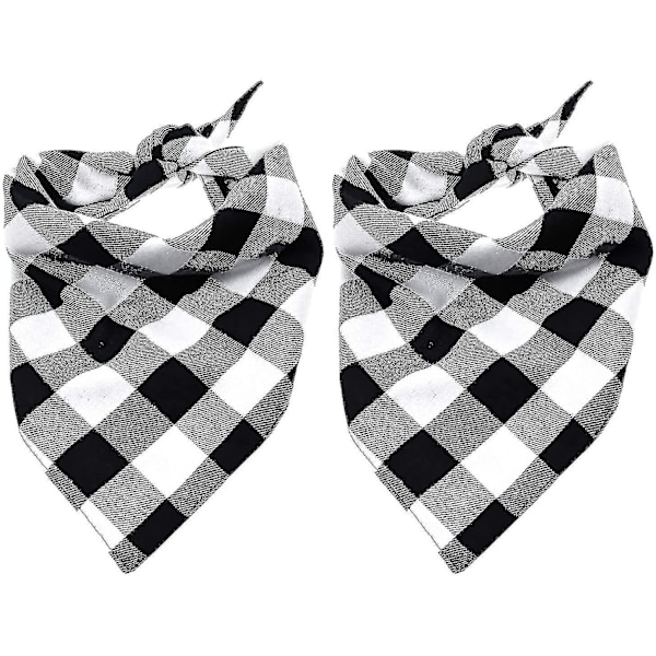 2-pack Hundsnusnäsduk Jul Klassisk Rutig Husdjursbandana Halsduk Triangel Haklappar Set Husdjurskostymtillbehör Dekoration för små medelstora hundar