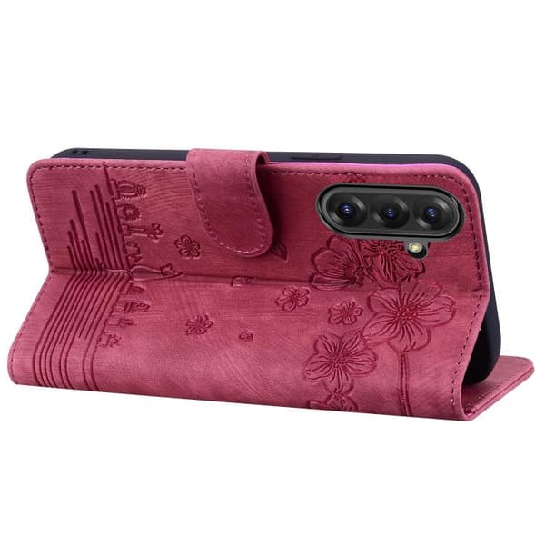 Sakura Kat Design Hard Case Kompatibel med Samsung Galaxy A56 / A36[ZHE] Vinrött