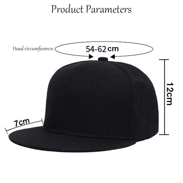 Retro Snapback Cap Klassisk Baseball Hat Udendørs Solhat Grå Sort No, Grey and Black
