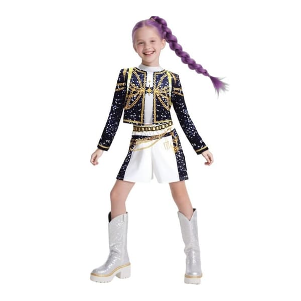 Demon Hunter K-Pop Cosplay Kostume til Kvinder & Børn, 3-delt Sæt[ZHE] No. 8 3-piece set 130cm