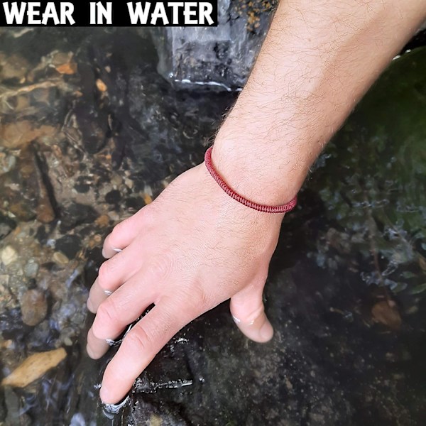 Handgjort tibetanskt lyckoarmband för kvinnor, män och tonåringar, justerbar vänskapsgåva, flätat repchakra [ZHE] Dark Red