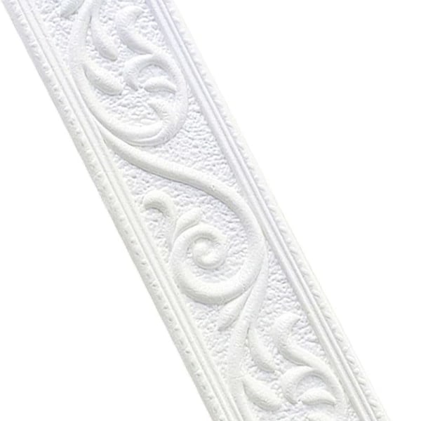 CDQ Tapetkant 3D Vandtæt Vægbæklædningslinje (Hvid, 230×6 cm)