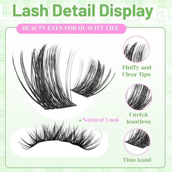 DIY Eyelash Extension Kit Individuelle Vipper Kluster D-krøll Vippekluster