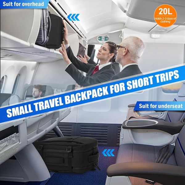 Kompakt Kabinryggsäck 40x20x25 cm, Reseryggsäck för Ryanair, Laptopryggsäck för Män och Kvinnor[ZHE]