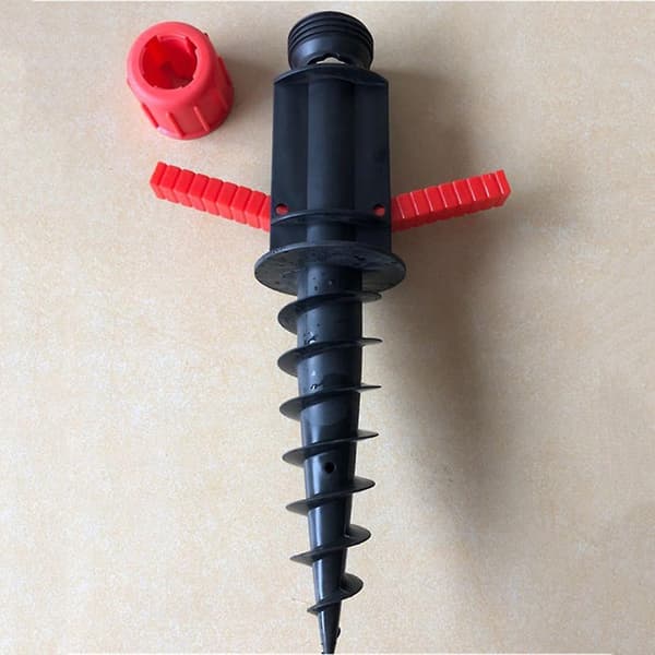 2x Parasol Ground Anchor Beach Umbrella Sand Screw In Holder Spike with Handle