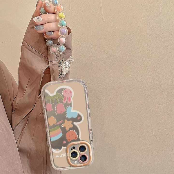 Söpö sarjakuva karhu peili puhelinkotelo söpöllä kukka karhu kuviolla Style 2 iPhone 13 Pro Max