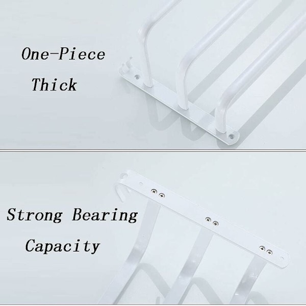 50 cm dobbeltlags punch + punch-fri hvidt rum aluminium håndklædeholder multi-la...