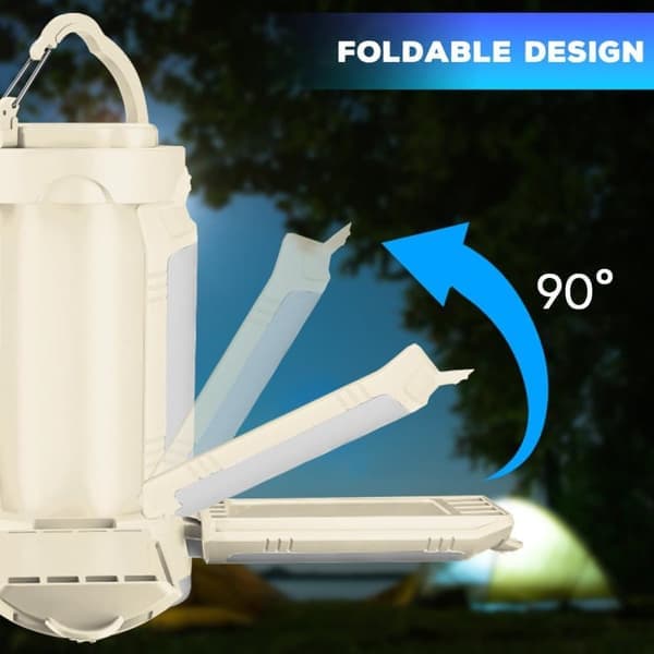 Foldable Camping Lantern - 4000LM Rechargeable Emergency Light | 6 Light Modes, IPX4 Water Resistant | For Hiking, Emergencies & Storms