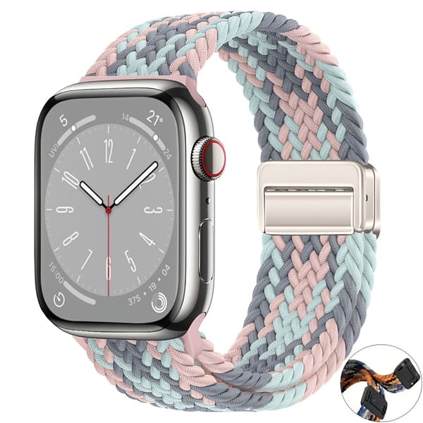 Elastisk vævet nylon Solo Loop rem til Apple Watch 38mm til 49mm Korall 38mm 40mm 41mm S11(10)-42mm