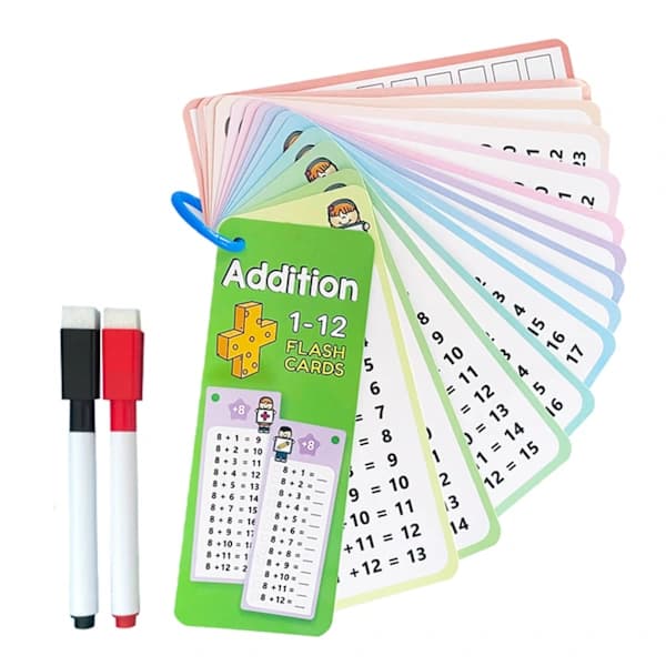 Mattekort for barn 1-12 Addisjon/Subtraksjon/Multiplikasjon/Divisjon Tabellkort Barns matematiske ferdighetsutviklingsmateriale C