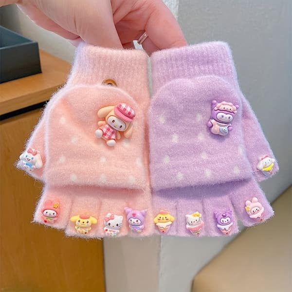 Sanrio Termiske Vinterhandsker til Børn med Animefigurer blue