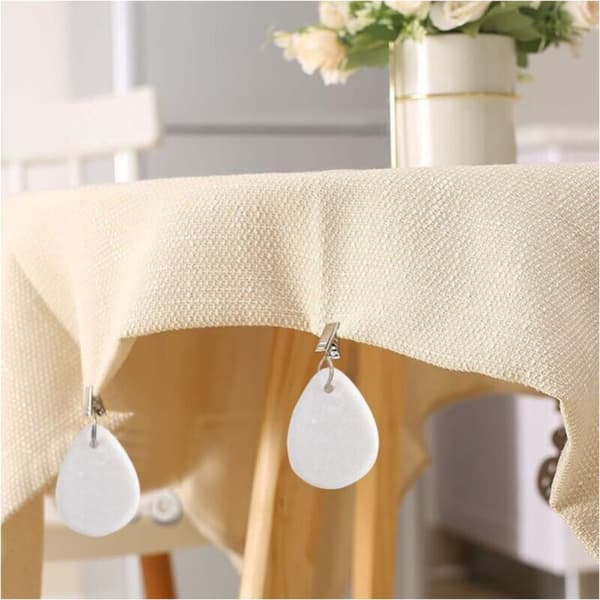 12-pack Tablecloth Weights, Robust Teardrop Tablecloth Holders with Metal Clips for Patio Tables, Picnics, Garden Flags