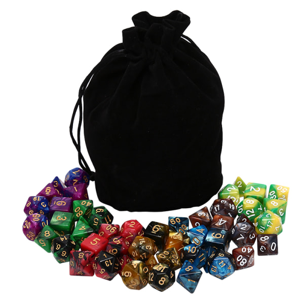 49 kpl Akryyli Polyhedral Dice Set - Lautapelille