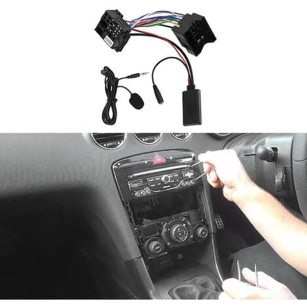 Auton Bluetooth 5.0 Aux-kaapeli Handsfree-mikrofoni Matkapuhelin Ilmainen puheluadapteri Peugeot Citroen C2 C5 RD4 Käytännöllinen,