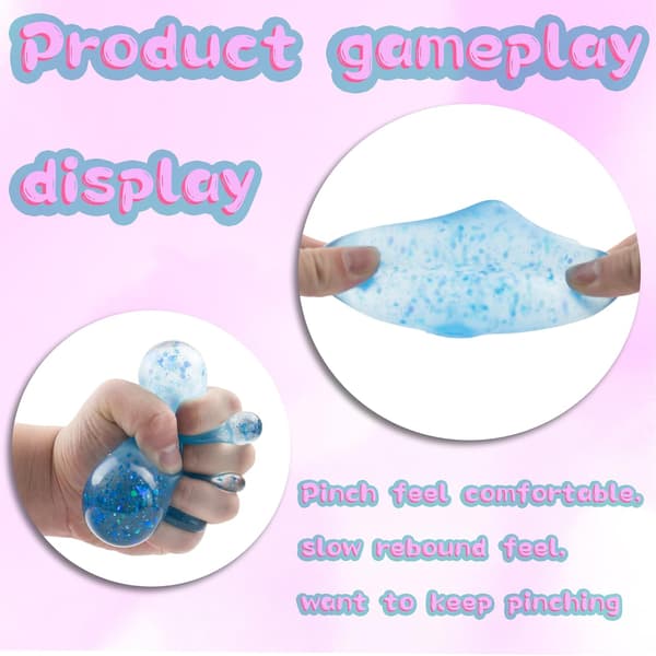 2-pak Dream Squishy Drop Stressbolde til voksne, Fidget Sensorisk Legetøj til børn, Autisme ADHD Sensoriske Fødselsdagsgaver (Blå Pink)