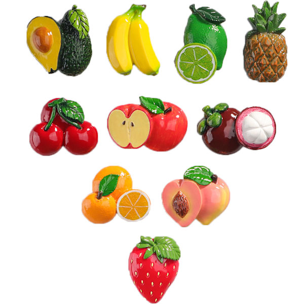 Sarjakuva Jääkaappimagneettisetti - 3D-koristeelliset tarrat keittiöön ja kodin sisustukseen[ZHE] fruit