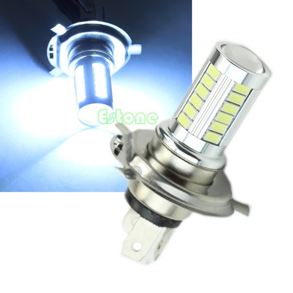 Vit LED-lampa med hög ljusstyrka 12V H4 33-LED SMD Vit lampa för billampa Inredningslampa för bilar