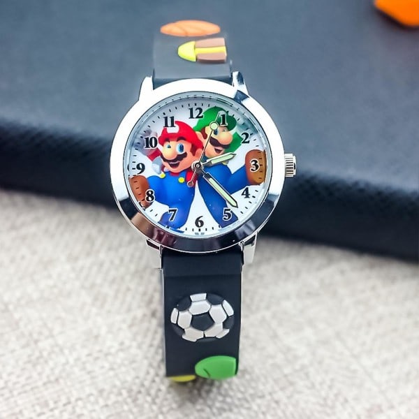 Barn Super Mario Quartz Klocka Silikon Armband Analog Klocka Pojkar Flickor Klockor Födelsedagspresent A