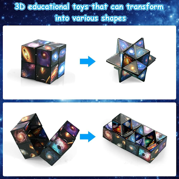Magic Star Cube Infinity Puzzle Toy, 3D Hjärngympa för Barn & Vuxna, Stressreducerande Kub Presentidé[ZHE] Kvadrat