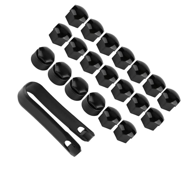 20 st 17 mm hjulbultar bilnav stöldskyddsskydd svart 0.1