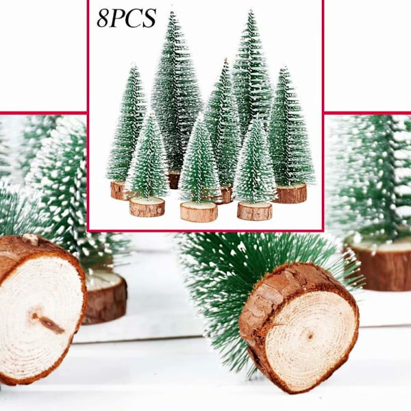 Miniatyr Tallar Sisal Träd med Träbas Julgran