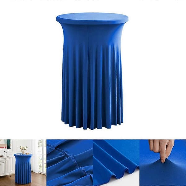 [LCS] 60 x 110 cm Elegant Round Cocktail Table Cover for Business Events Solid Color Stretch Skirt Tablecloth